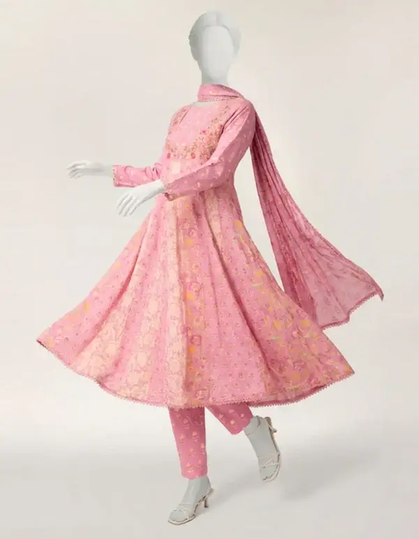 pink lawn embroidered 3pc